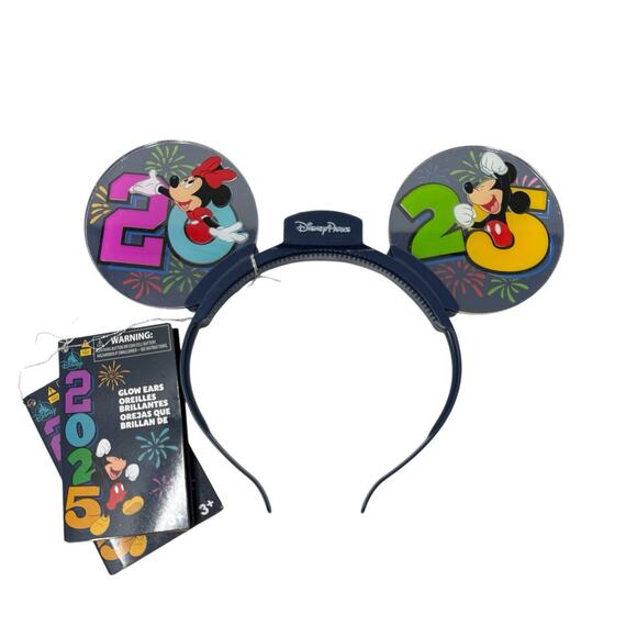 Disney Accessories - Disney Parks 2025 Glow Ears Headband Minnie Mouse Mickey Mouse Battery Operated